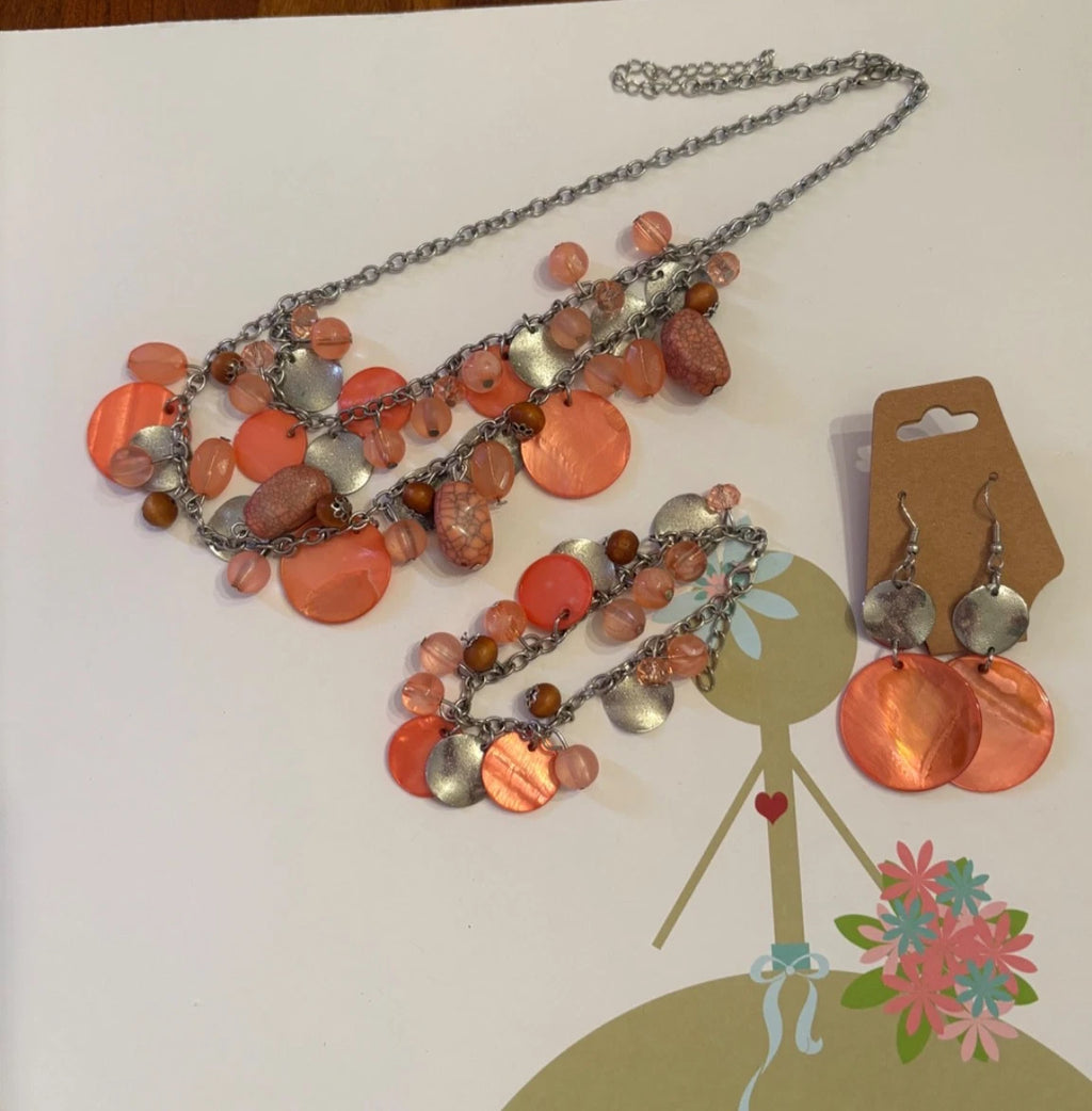 Costume Jewelry Necklace, Bracelet and Earrings